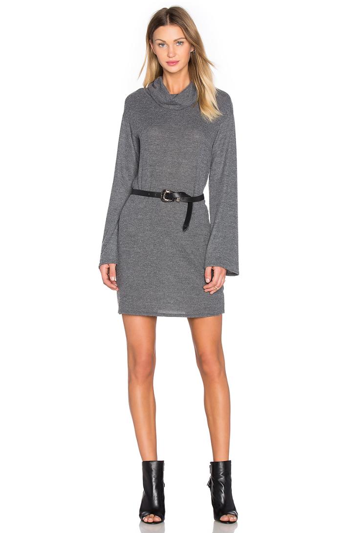 Funnel Neck Long Sleeve Dress