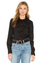 Red Heart Button Up Top