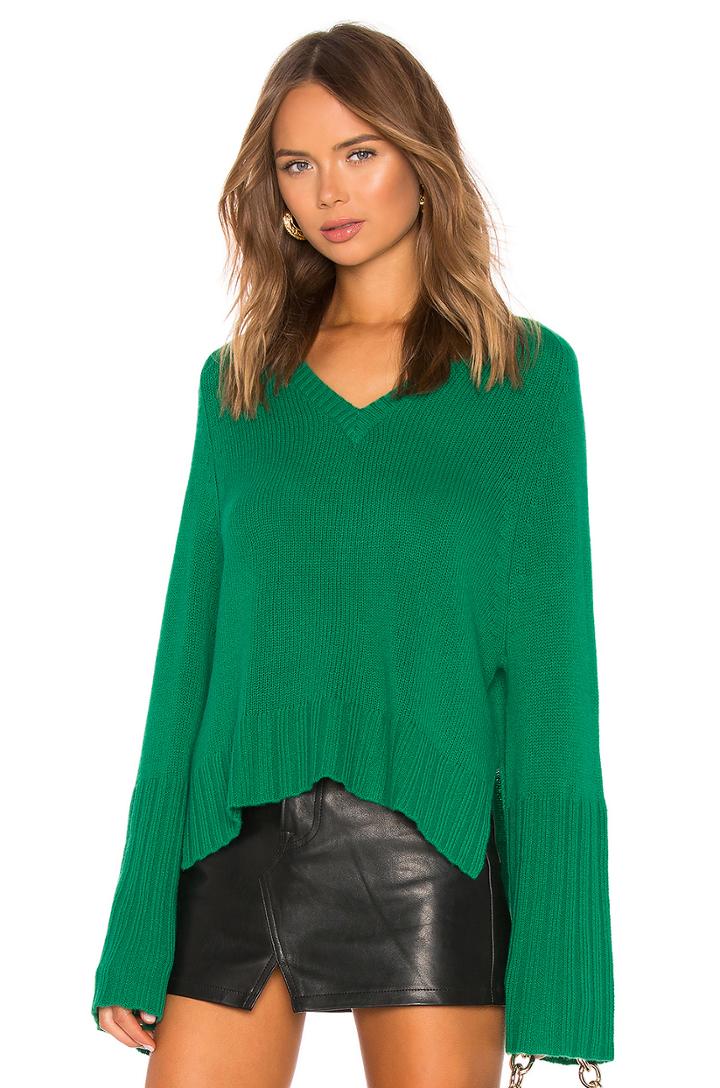 Bell Sleeve V Neck Sweater