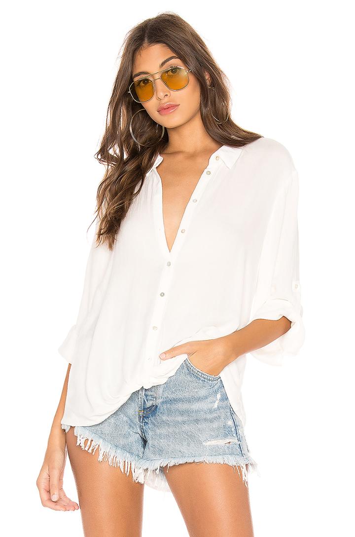 Beach Crepe Button Down