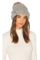 Chunky Knit Beanie With Faux Fur Pom