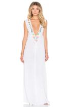 Mixed Media Embroidered Maxi Dress