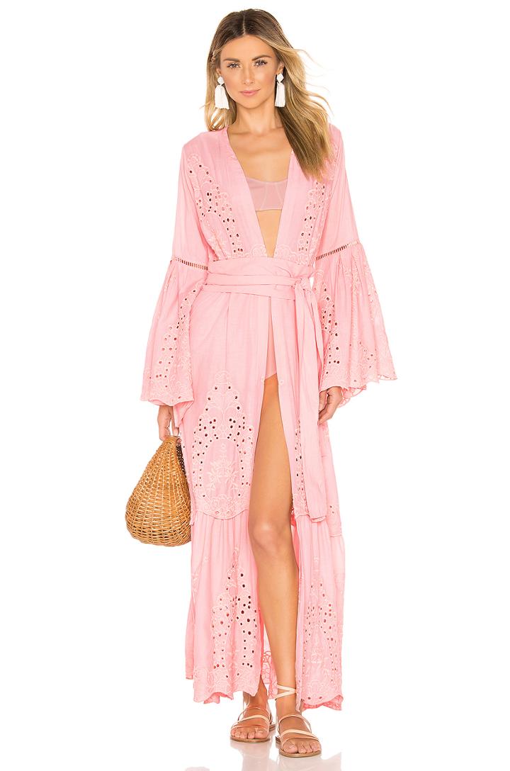 Embroidered Maxi Cardigan Dress
