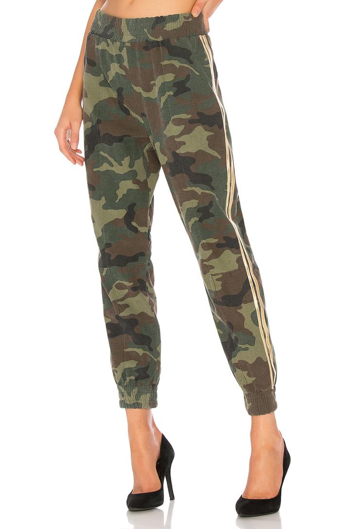 High Waist Twill Joggers