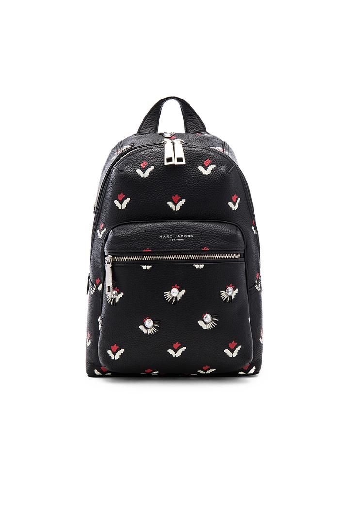 Embellished Tulip Leather Backpack