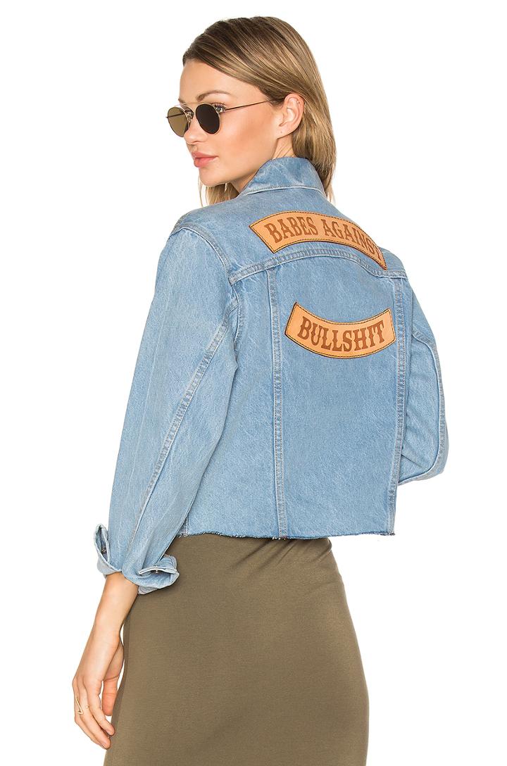 Babes Against Bullshit Chopped Denim Jacket