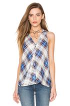 Crossover Plaid Blouse