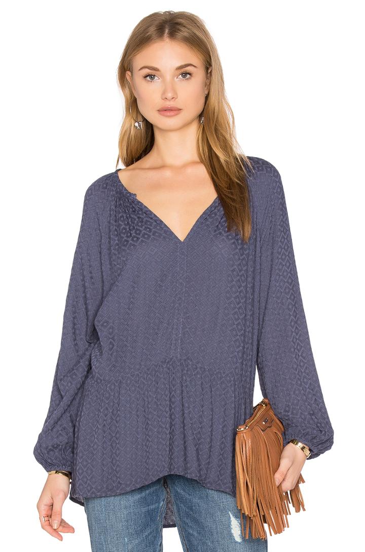 Dahl Long Sleeve Bottom Ruffle Blouse