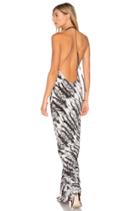 Raven Print Choker Gown