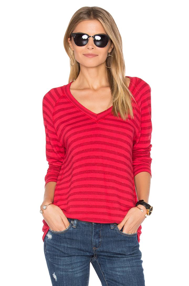 Arianna Stripe V Neck Tee