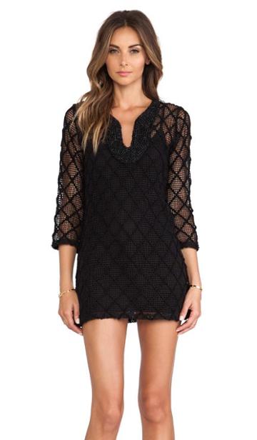 T-bags Losangeles Long Sleeve Mini Dress In Black