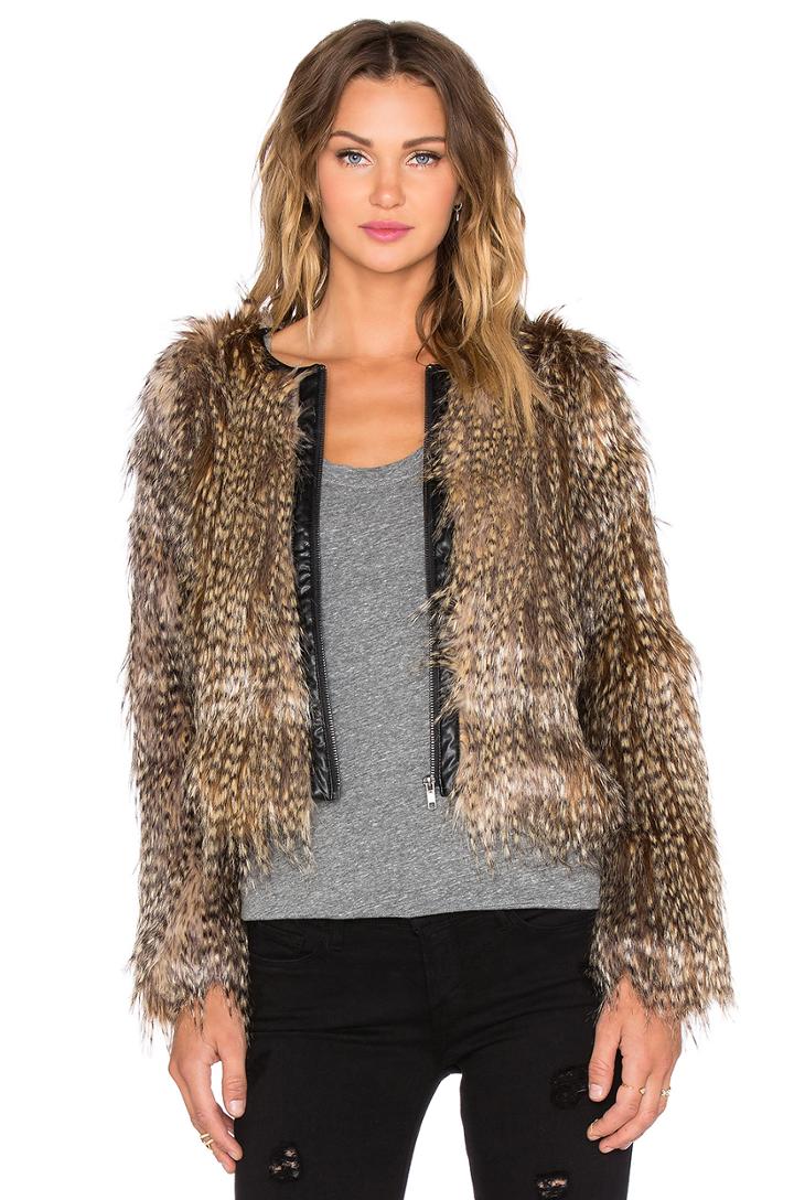 Faux Feather Jacket