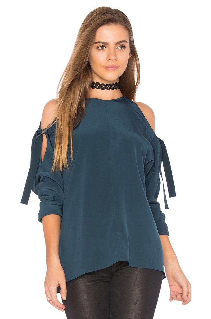 Cut Out Tie Blouse