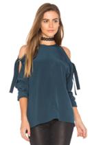 Cut Out Tie Blouse