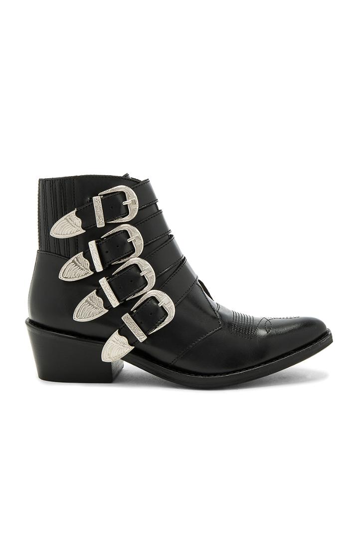 Buckled Leather Bootie