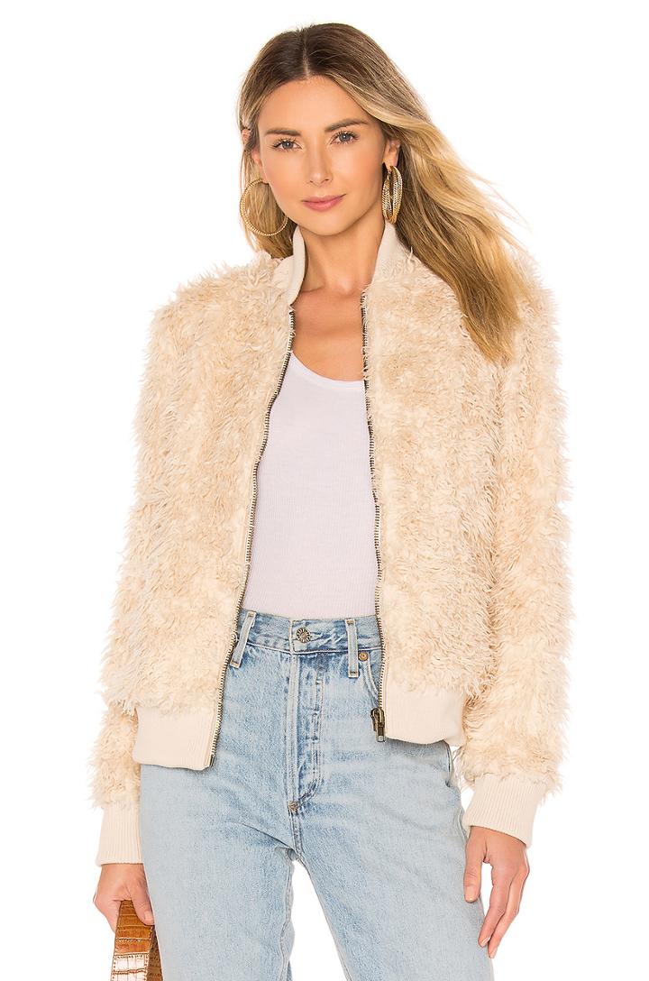 Faux Lamby Bomber Jacket