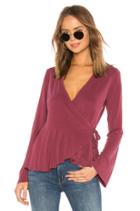 Sueded Jersey Wrap Blouse