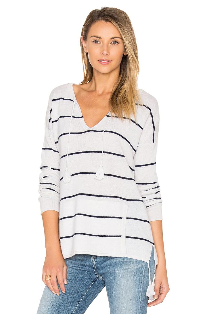 Tassel Striped Baja Sweater