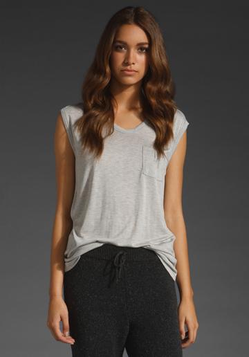 T By Alexander Wang Classic Muscle Tee In Light Heather Grey
