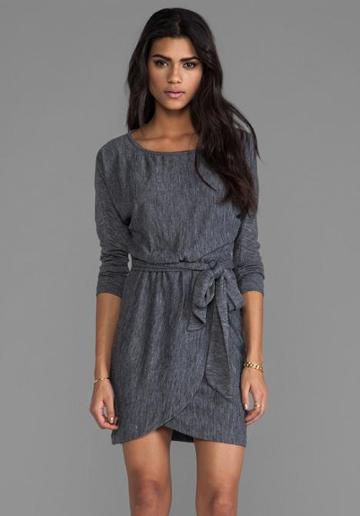 Anine Bing Wrap Dress In Gray
