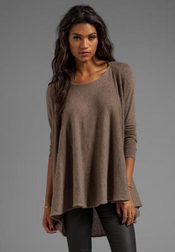Autumn Cashmere Convertible Flare Tunic/drape Cardigan In Taupe