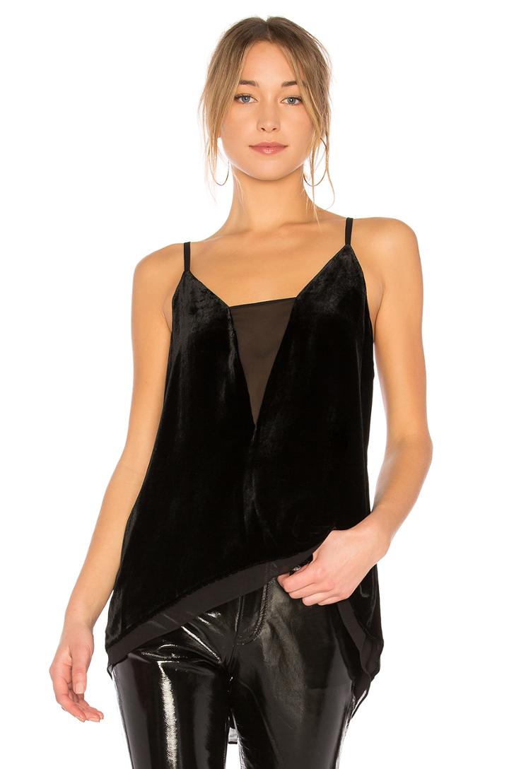 Lyssa Tank Top With Asymmetrical Hem In Black