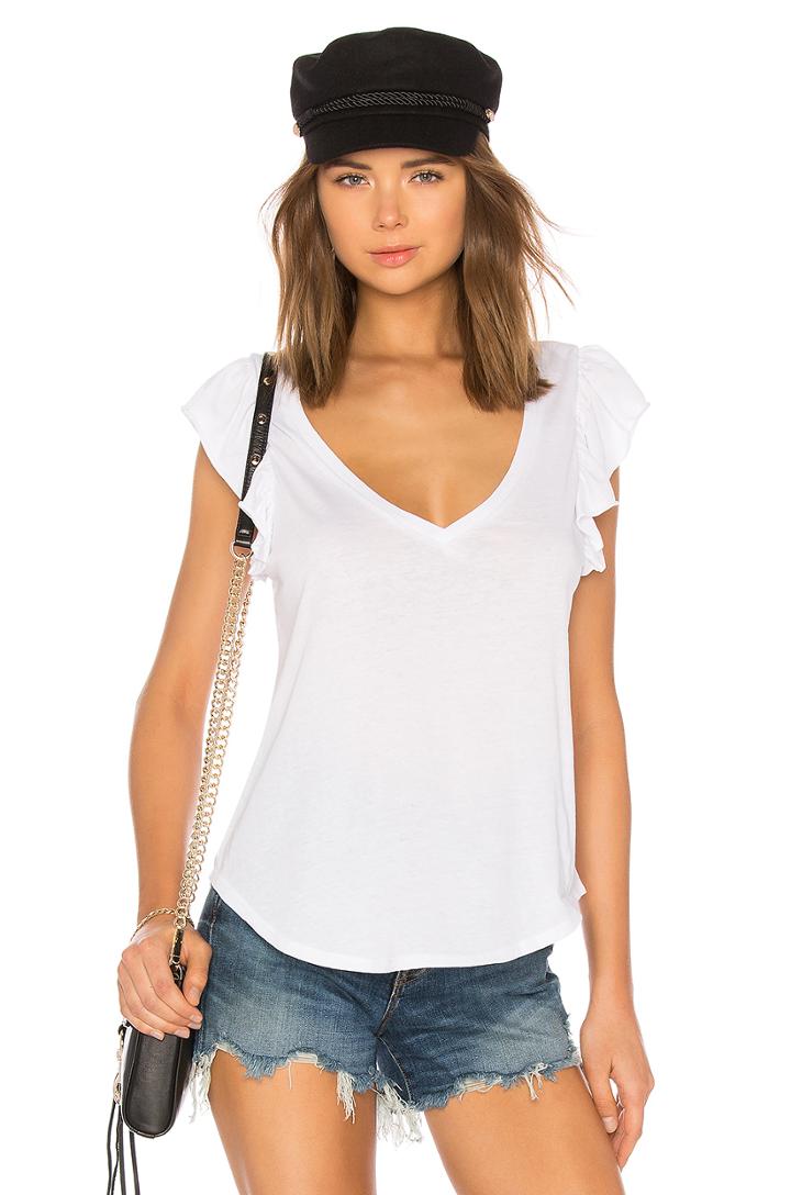 Flutter Sleeve V Neck Tee