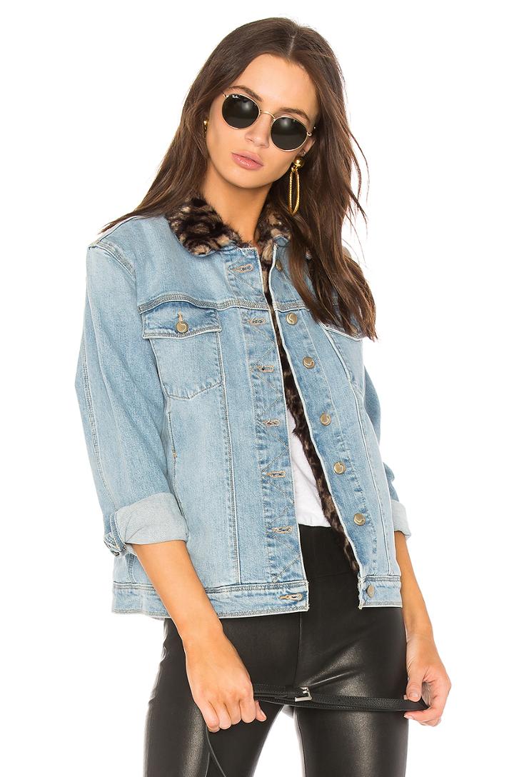 The Boyfriend Jacket With Faux Fur Collar