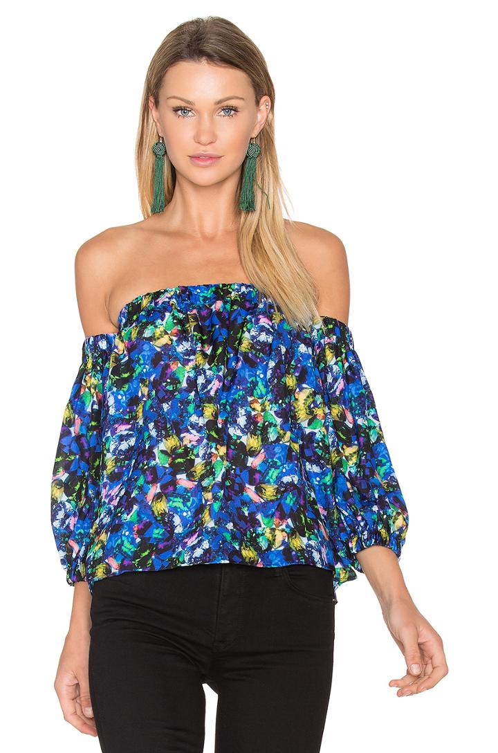 Jewel Satin Off Shoulder Blouse