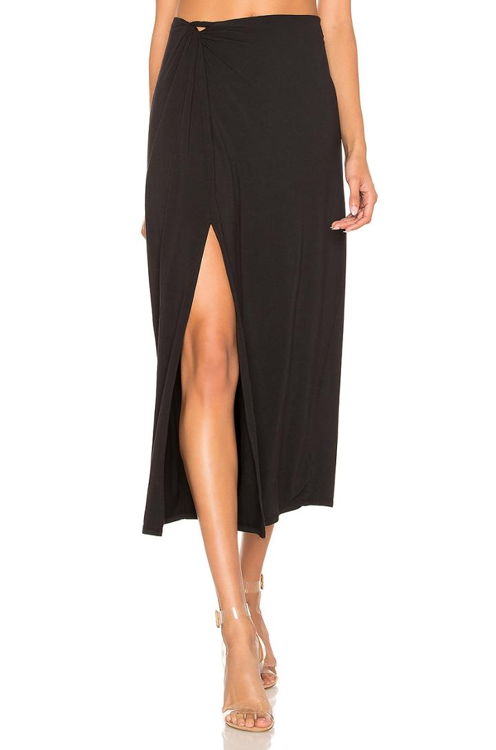 Draped Jersey Knot Maxi Skirt