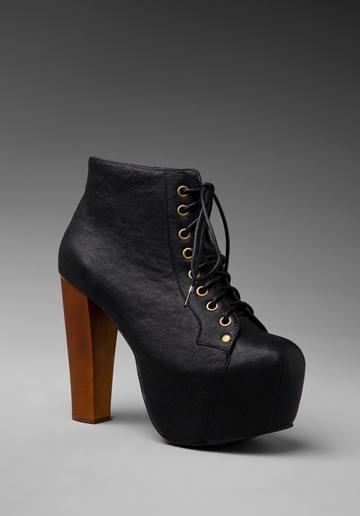Jeffrey Campbell Lita Platform Lace Up Boot In Black