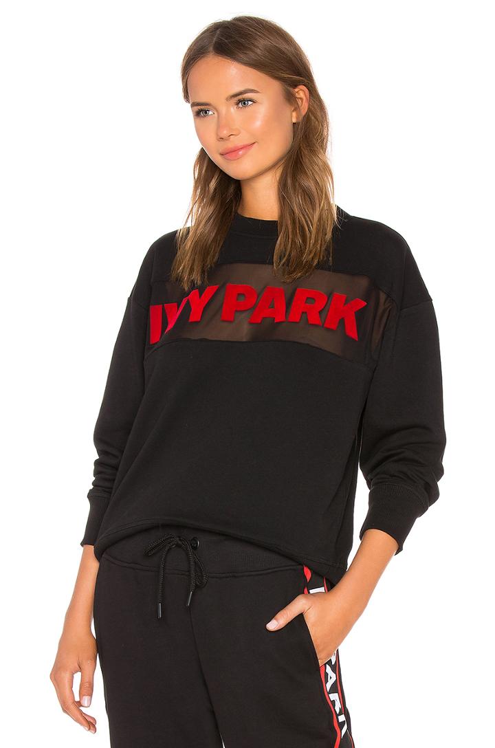 Sheer Flocked Logo Sweatshirt