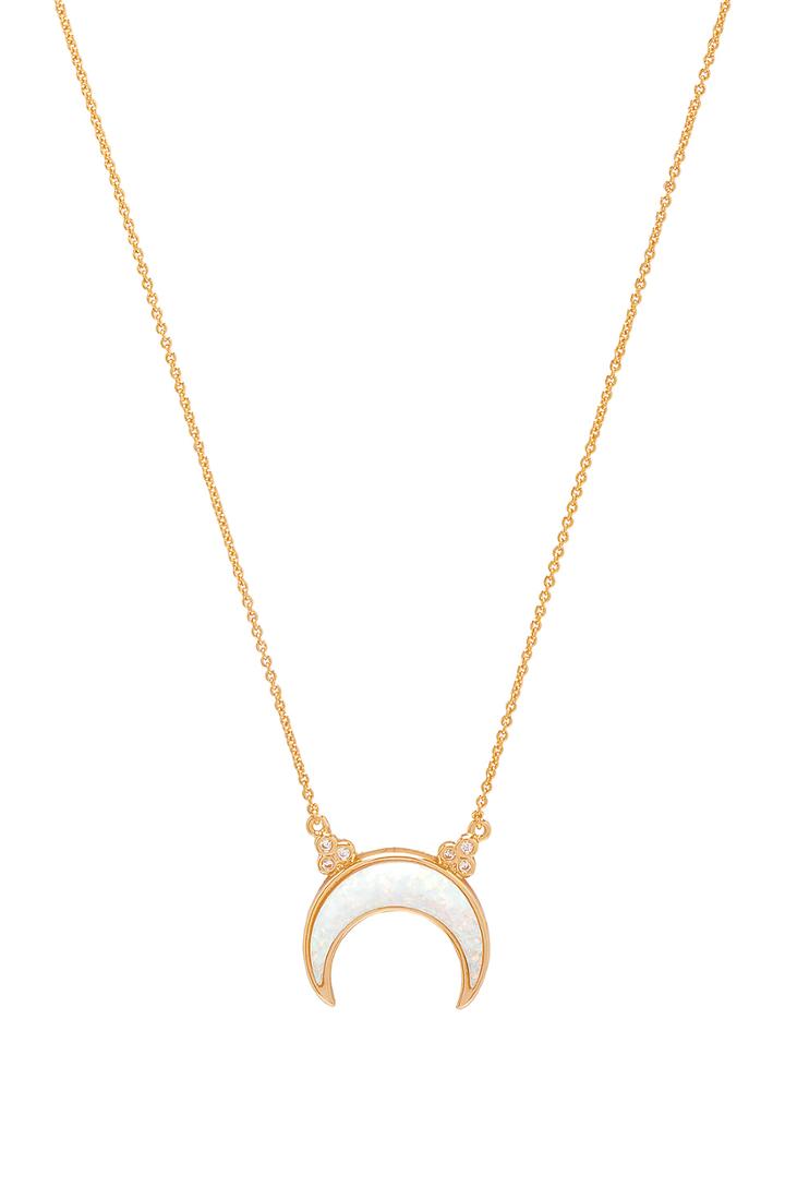 Titania Opal Crescent Necklace