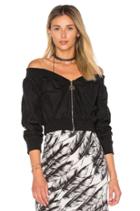 Raven Off The Shoulder Wrap Bomber