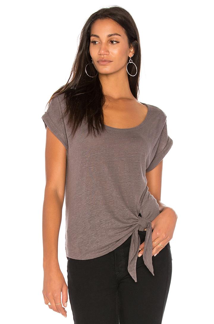 Side Knot Tee In White