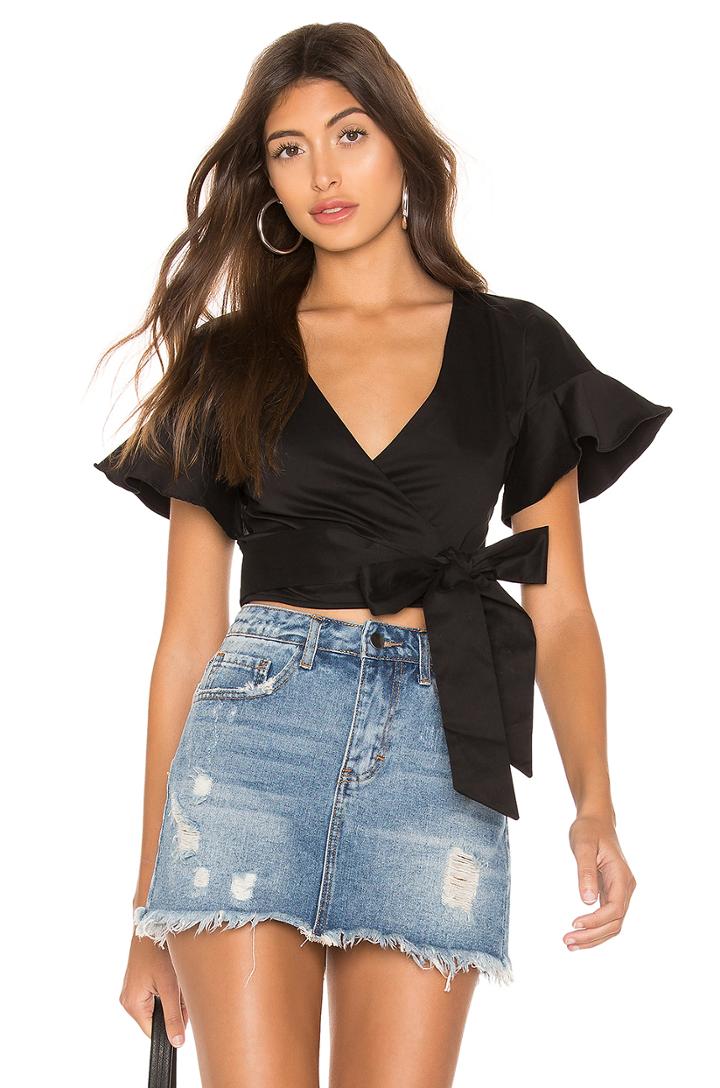 Keyara Wrap Tie Top