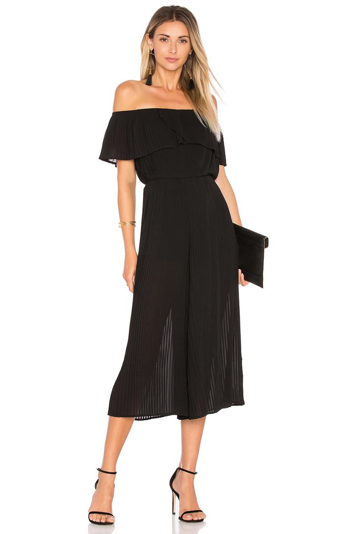 Pleated Off Shoulder Jumpsuit