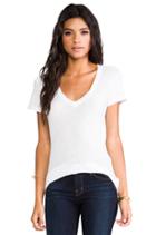 Casual V Neck Tee With Reverse Binding