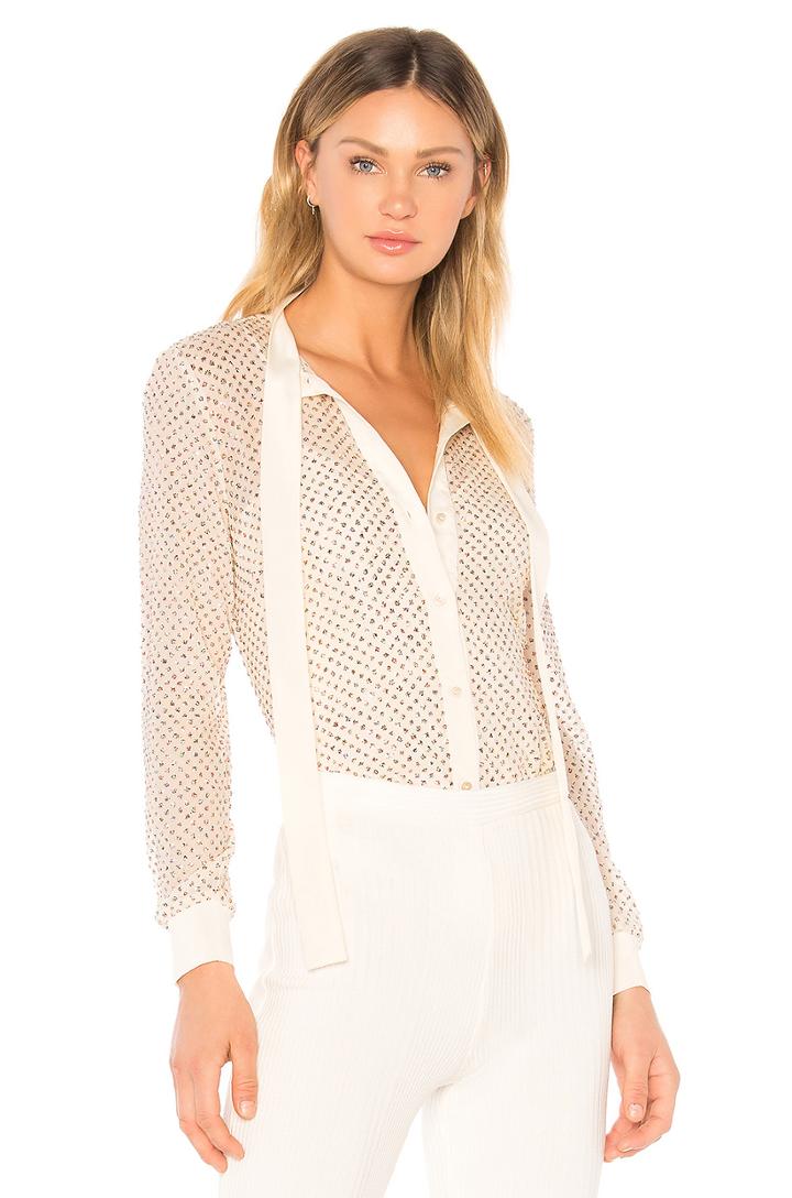 Embellished Tie Neck Top