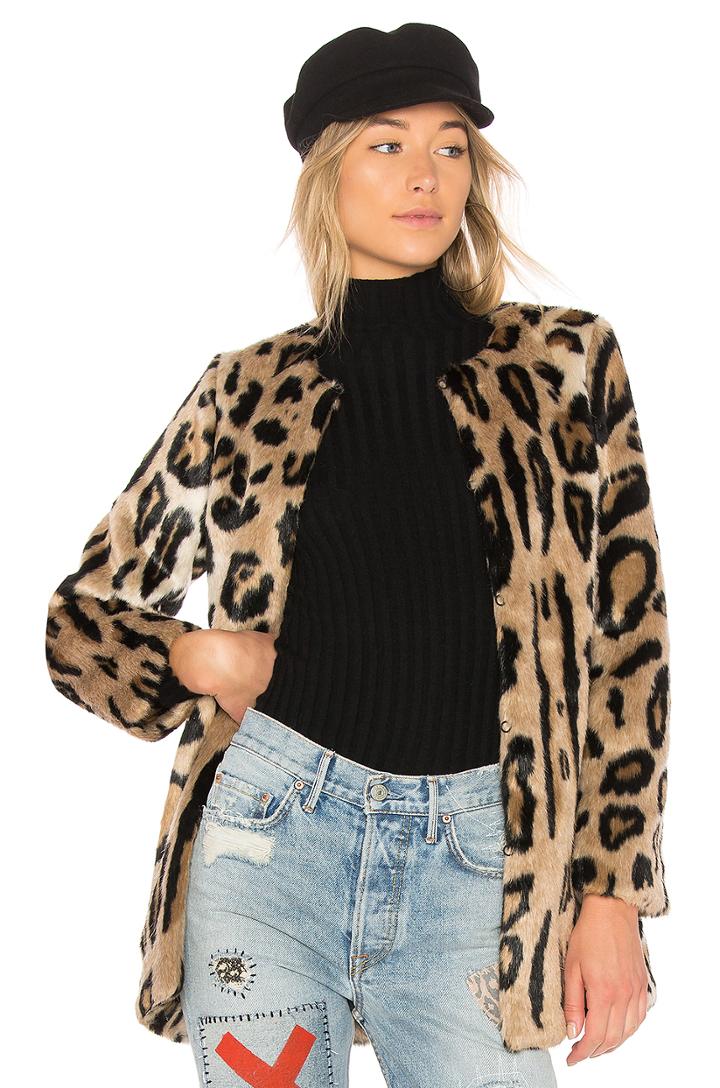 Leopard Faux Fur Coat