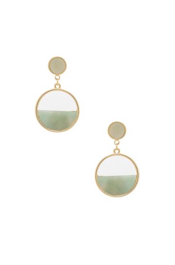 Semi Circle Gold & Mint Earrings