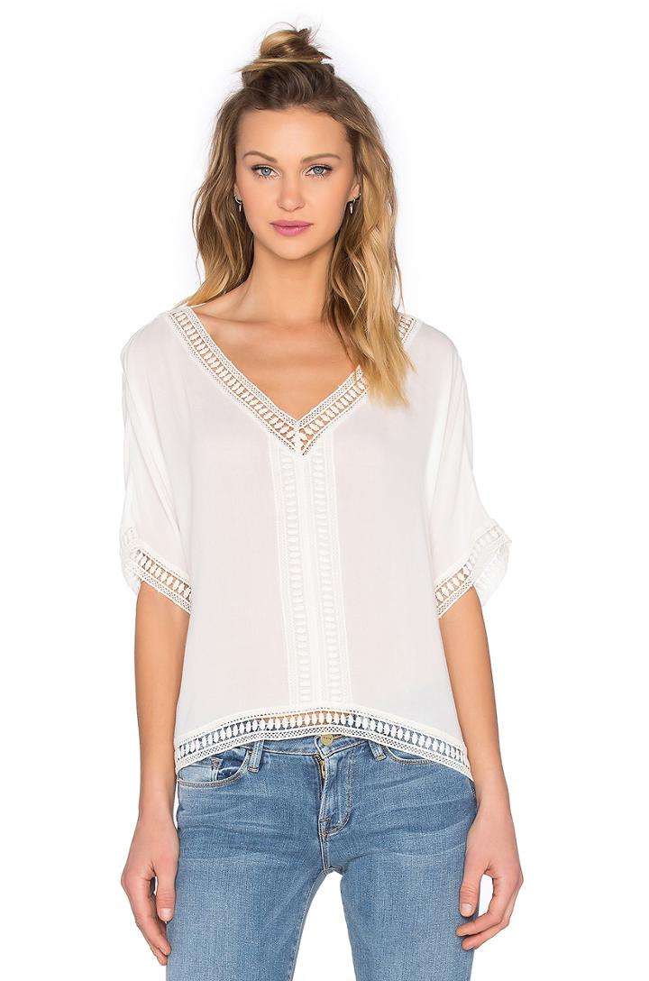 Embroidered Trim Top