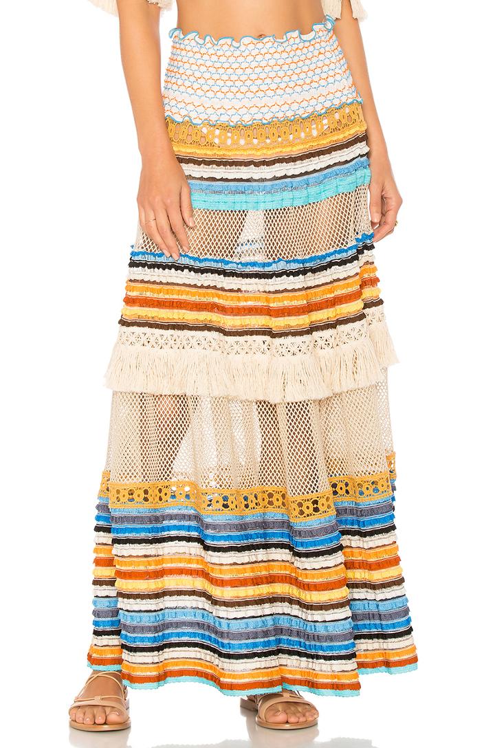 Fringe Maxi Skirt