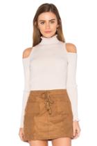 Open Shoulder Ribbed Pullover