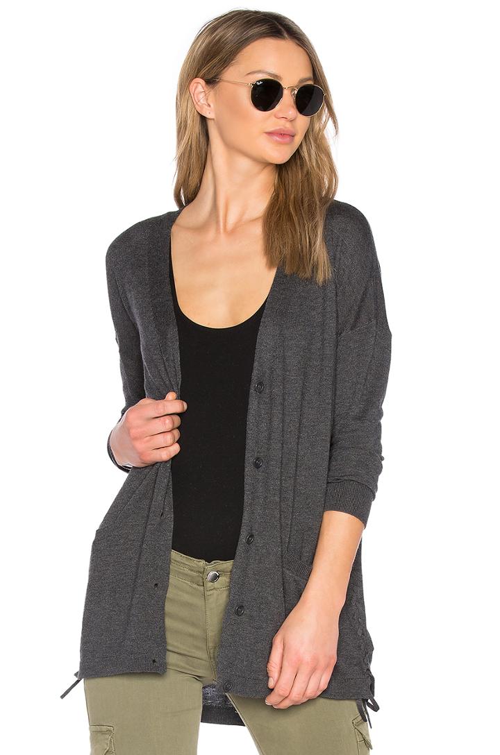 Cashmere Blend Lace Up Cardigan