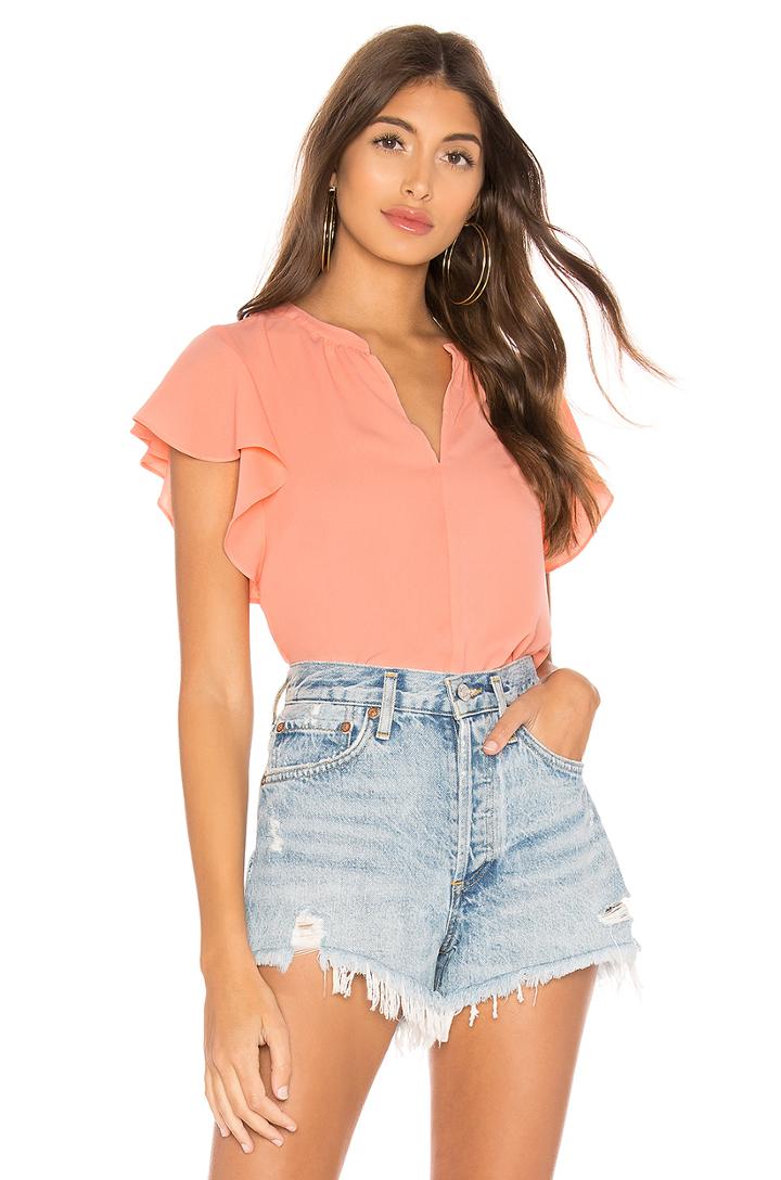 Black Date Night Chiffon Ruffle Sleeve Blouse