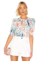 Martha Top In Botanical Floral White