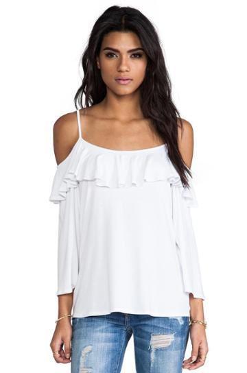 James & Joy Natalie Open Shoulder Top In White