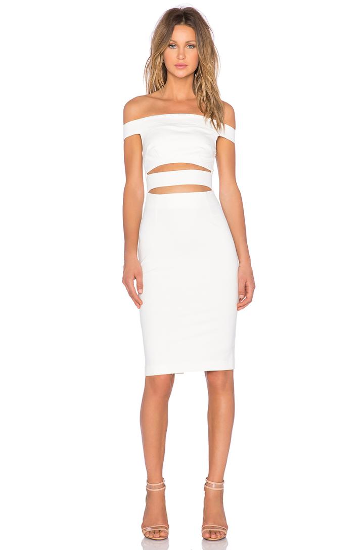 Ponti Off Shoulder Strap Dress