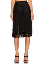Suede Fringe Skirt